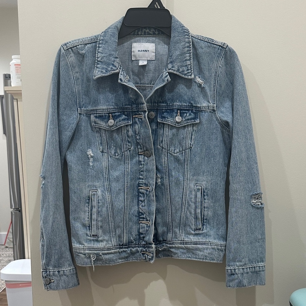 Old Navy Light Blue Distressed Denim Jacket